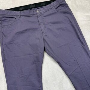 Nike Pants Mens 40x30 DriFit Golf Purple Flat Front Stretch Casual Chino Trouser